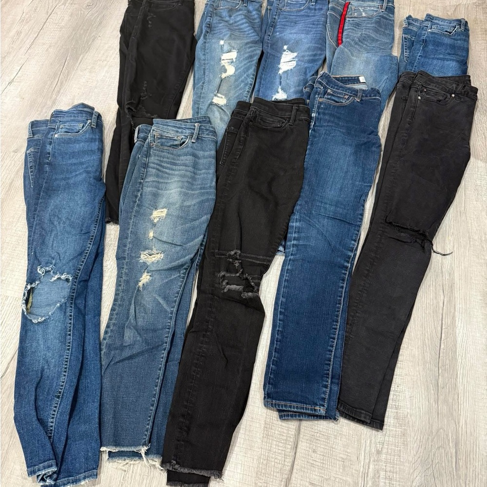 Abercrombie & Fitch Women's Skinny Jeans - Black and Blue